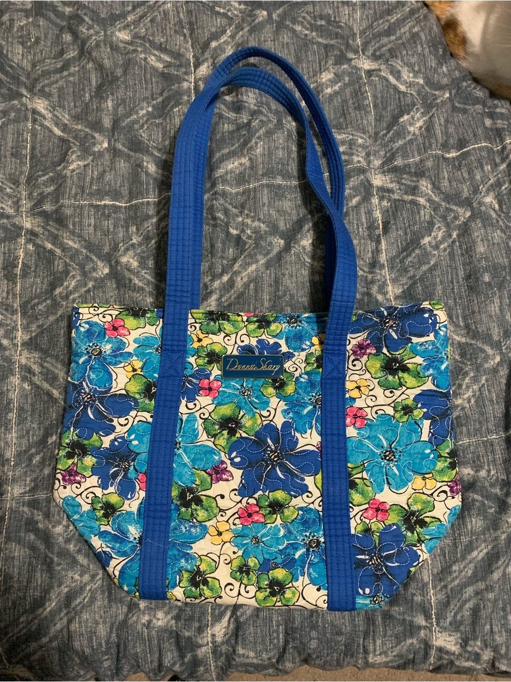 Donna Sharp Blue Floral Tote Bag